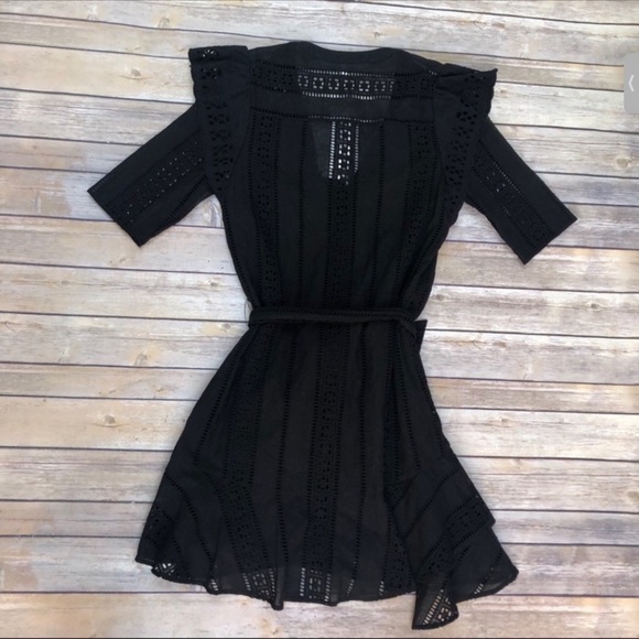 VERONICA BEARD Sima eyelet lace black dress Sz S/4 - Picture 4 of 4